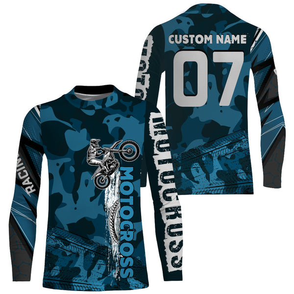 Personalized Motocross Jersey UPF30+ Camouflage Extreme Dirt Bike Racing Off-Road Long Sleeves NMS1423