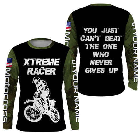 Personalized Camo Motocross Jersey UPF30+ UV Protect, Extrem Racer Dirt Bike Riders Racewear| NMS444