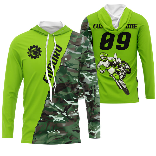 Personalized Enduro Jersey UPF30+ Extreme Off-road Dirt Bike Racing Adult&Kid Green Hard Enduro Shirt| NMS702