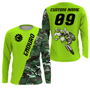 Personalized Enduro Jersey UPF30+ Extreme Off-road Dirt Bike Racing Adult&Kid Green Hard Enduro Shirt| NMS702