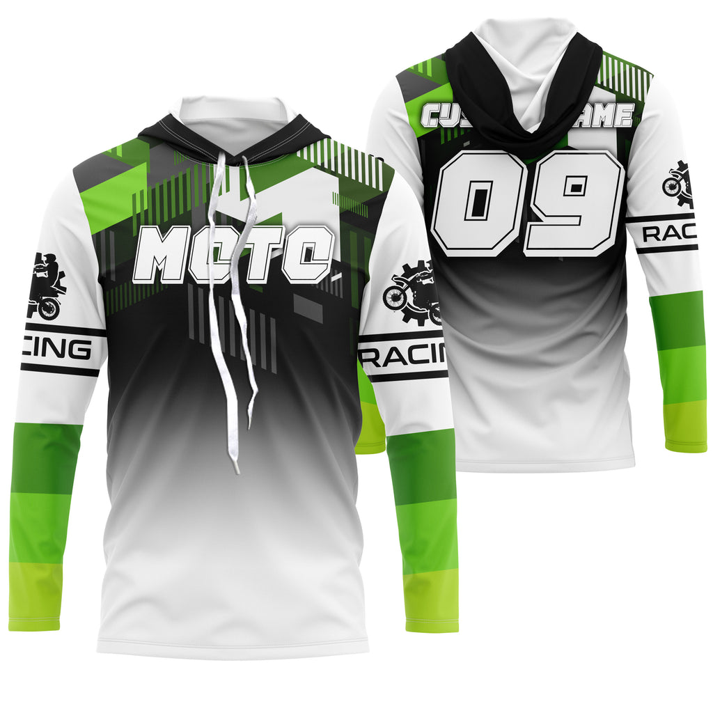 Personalized Motocross Jersey UPF30+, Motorcycle Green Dirt Bike Racin –  Myfihu