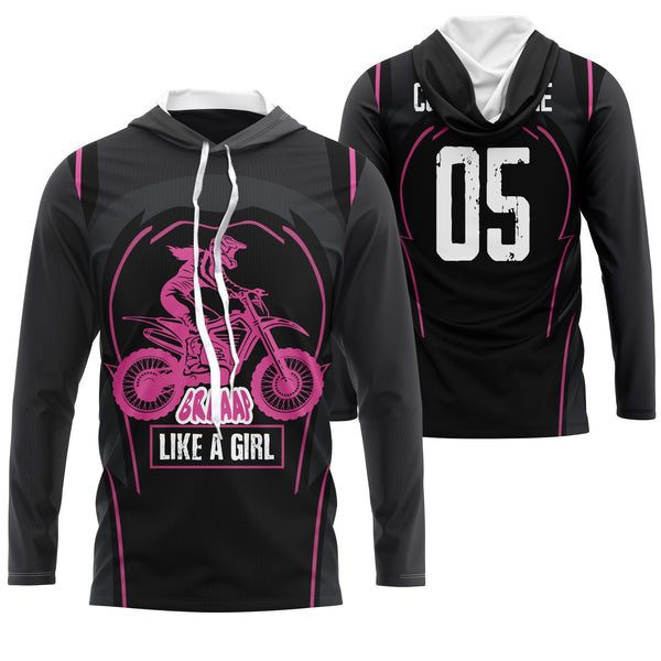 Brap Like A Girl Personalized Riding Jersey UPF30+ Female Riders Dirt Bike Motocross Women Race Shirt| NMS647