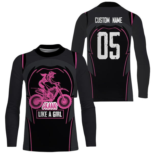 Brap Like A Girl Personalized Riding Jersey UPF30+ Female Riders Dirt Bike Motocross Women Race Shirt| NMS647