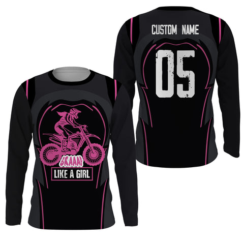 Brap Like A Girl Personalized Riding Jersey UPF30+ Female Riders Dirt Bike Motocross Women Race Shirt| NMS647