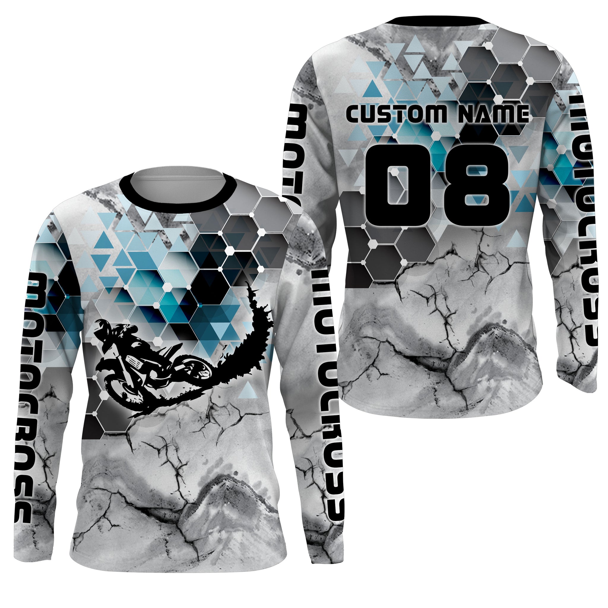  Custom Motocross Jersey MX Racing UPF30+ Dirt Bike Number Name  Adult&Kid Off-Road Motorcycle Shirt