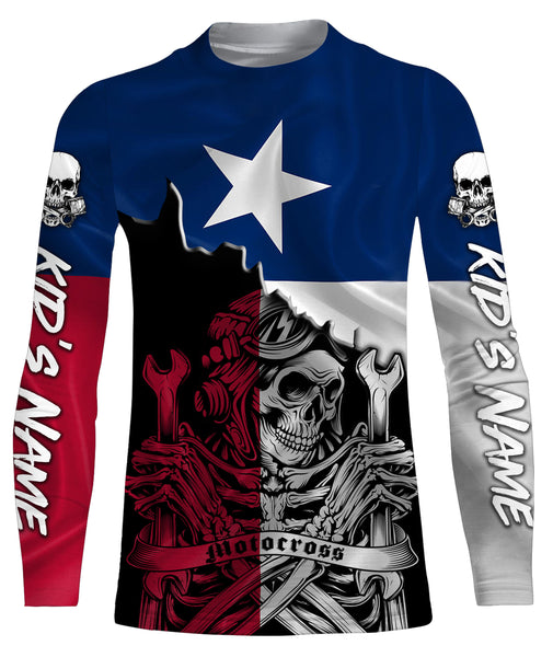 Texas Flag Riding Jersey - Personalized UPF30+ Motocross Off-Road Dirt Bike Motorcycle Racewear| NMS445