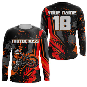 Custom Motocross Jersey Youth Mens UPF30+ Red Dirt Bike Shirt MX Racing Off-road Motorcycle Shirt NMS1400