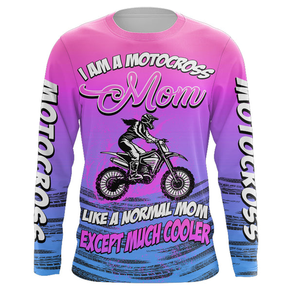 Motocross Mom Personalized Jersey UPF30+ Pink Women Dirt Bike Racing Shirt Mother's Day Gift NMS1376