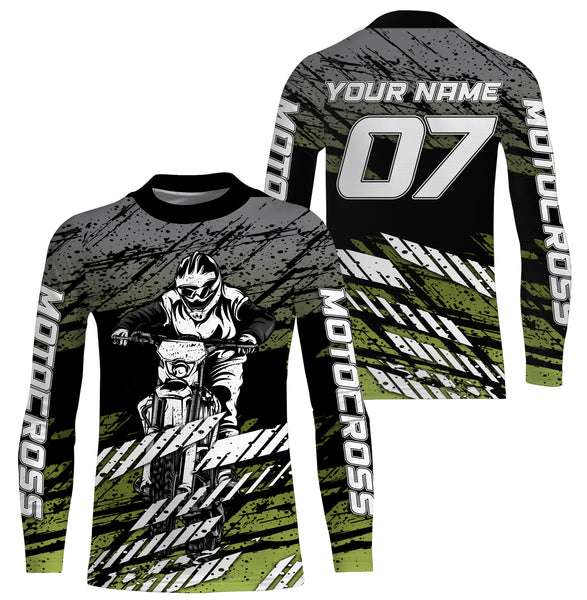 Motocross Personalized Jersey Kid Adult Long Sleeves, Dirt Bike Motorcycle Off-road Biker Racewear| NMS329