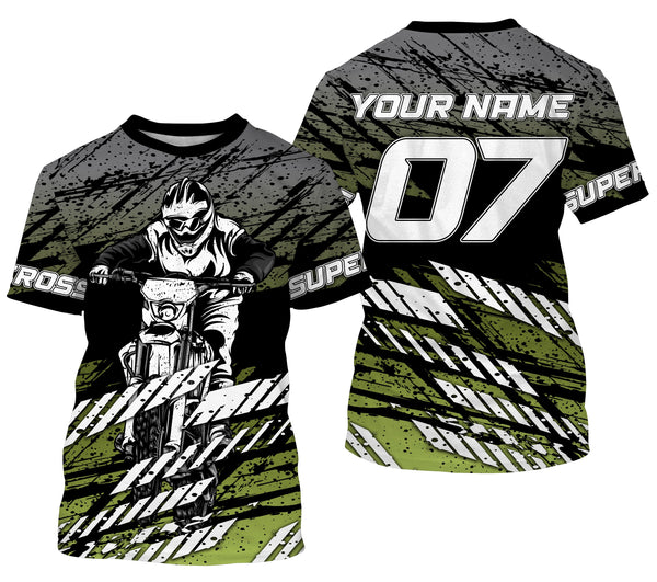 Supercross Jersey Custom Number & Name Tire Track Motorcycle Riding Shirt Off-Road Dirt Bike Racing| NMS541