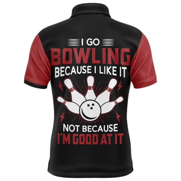 Funny Bowling Shirt for Men Personalized Name Black & Red Argyle Bowler Polo Jersey NBP115