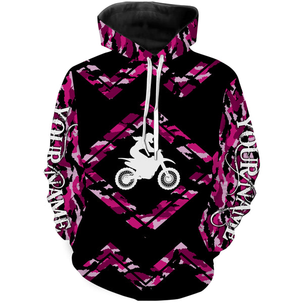 Pink Camo Motocross Jersey Personalized Female Rider Shirt Motorcycle Women Jersey| NMS496