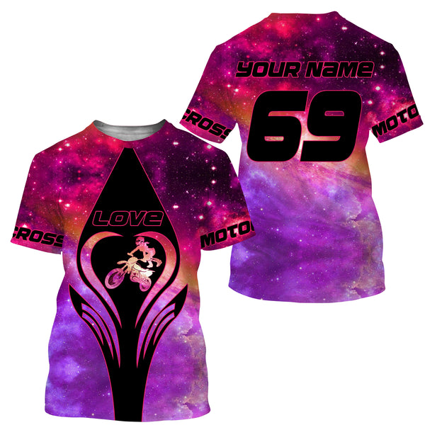 Biker Girl Riding Jersey Personalized Shirt Off-road Love Motocross Female Dirt Bike Rider| NMS502