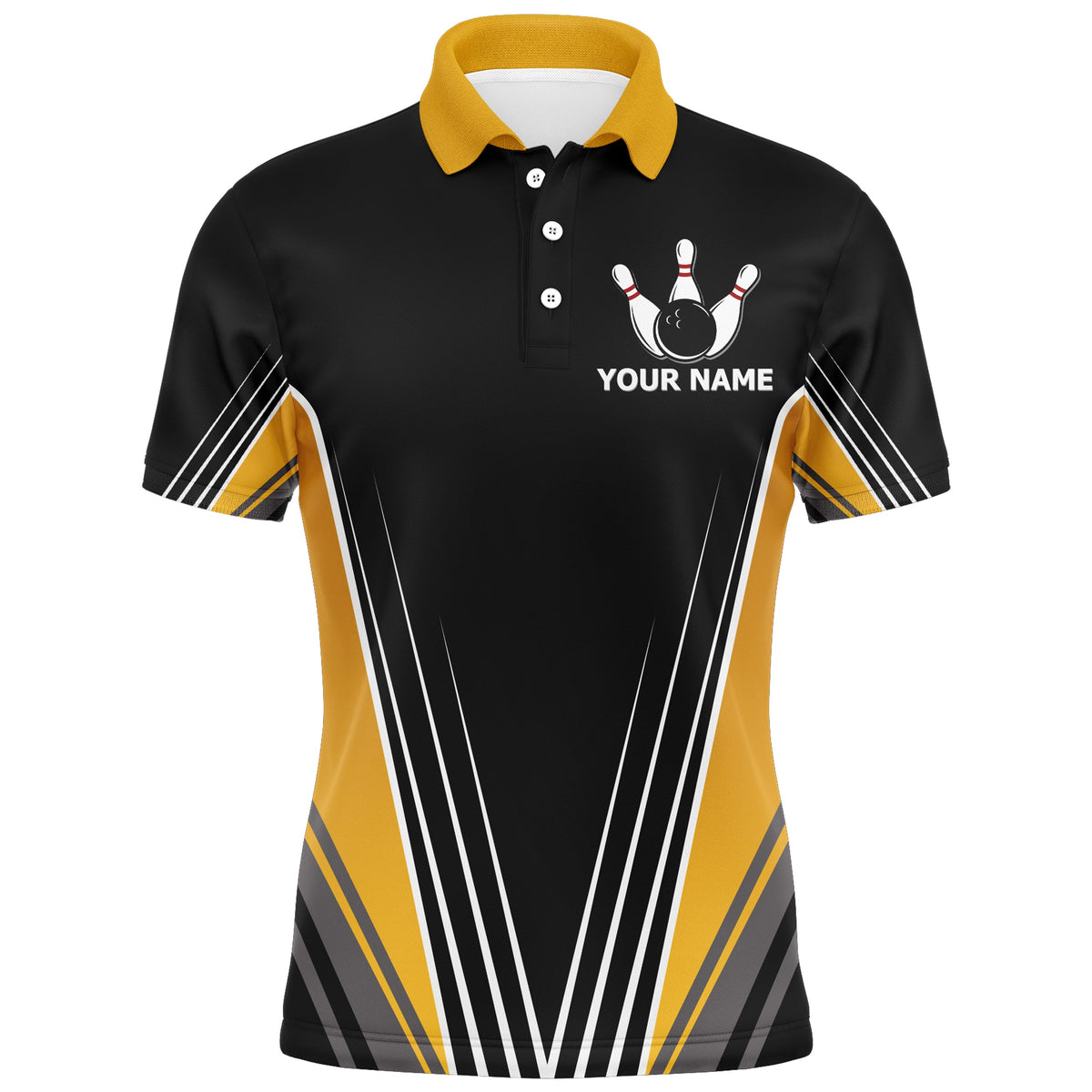 Funny Bowling Polo Shirt for Men Personalized Name Bowling Technique Vintage Bowler Jersey NBP120