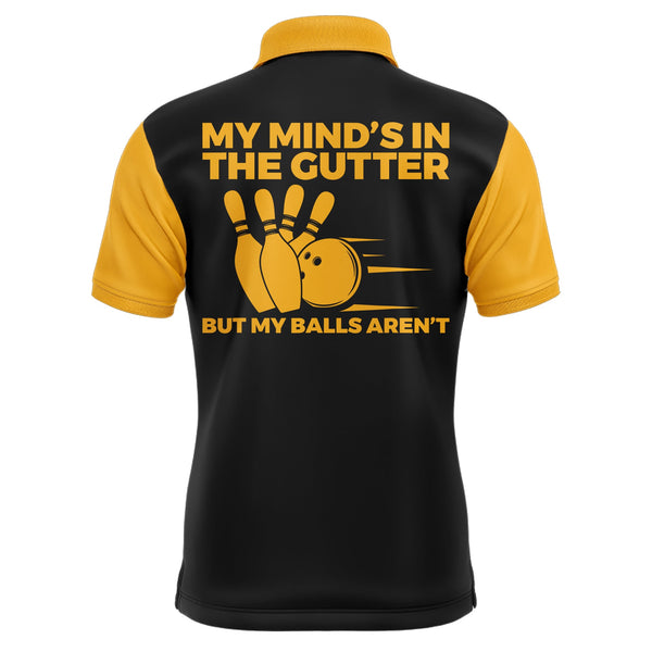 Yellow Bowling Shirt for Men, Personalized Name Vintage Bowler Jersey, My Mind's In The Gutter NBP124