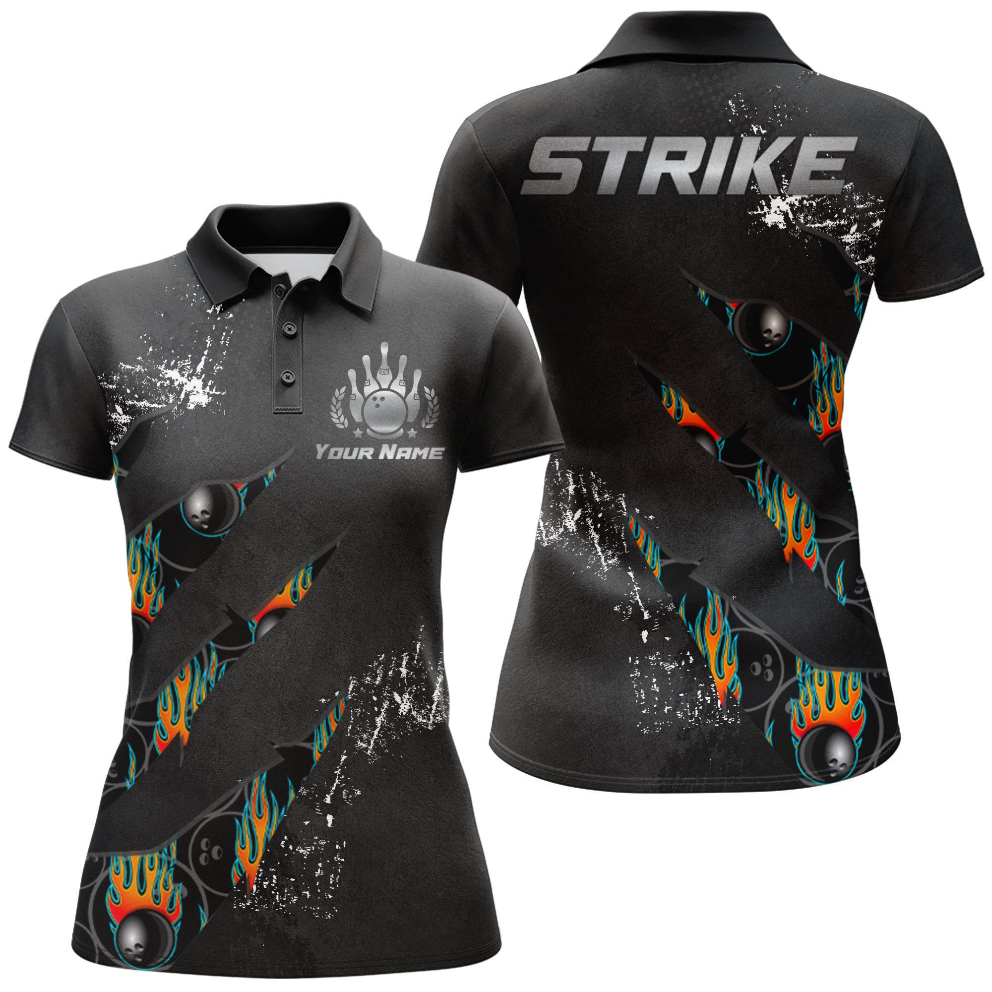 Custom Polo Bowling Shirt for Women, Strike Ladies Bowlers Jersey Short Sleeve NBP103