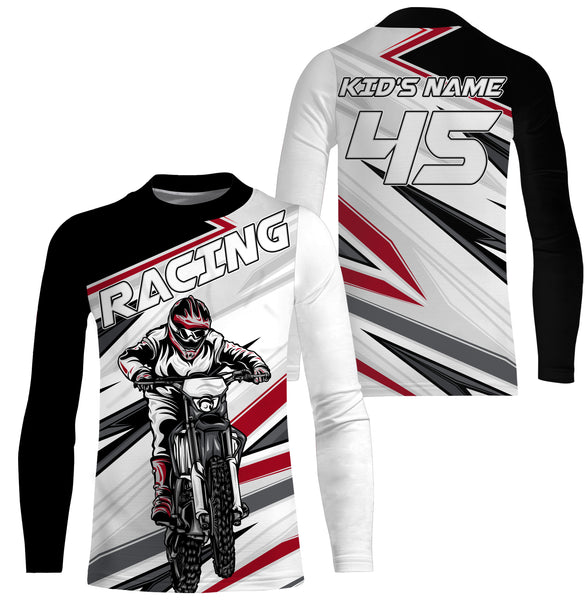 Personalized Racing Jersey UV Protect, UPF 30+ Dirt Bike Long Sleeves Riders Motocross Racewear| NMS372