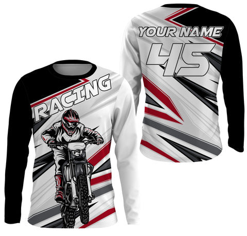 Personalized Racing Jersey UV Protect, UPF 30+ Dirt Bike Long Sleeves Riders Motocross Racewear| NMS372