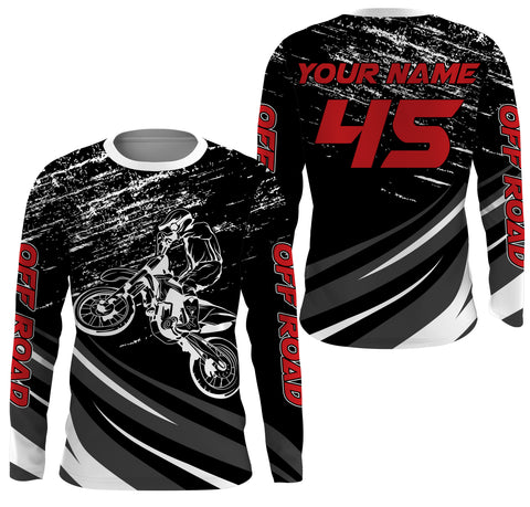 Personalized Off Road Jersey UV Protect, UPF 30+ Dirt Bike Racing Long Sleeves Motocross Racewear| NMS374