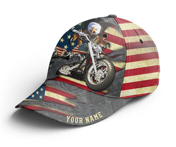 American Eagle Cap - Personalized Biker BWB Hat, Off-road Riders, Motorcycle Lovers Patriotic Cap| NMS382