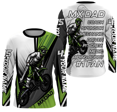 MX Dad Riding Jersey UV Personalized Biker Dad Shirt Motocross Racing Father's Day Gift for Dad Rider| NMS514
