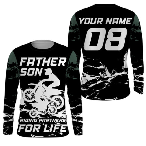 Father & Son Riding Partners Personalized Riding Jersey UV Racing Shirt Motocross Dirt Bike Dad| NMS518