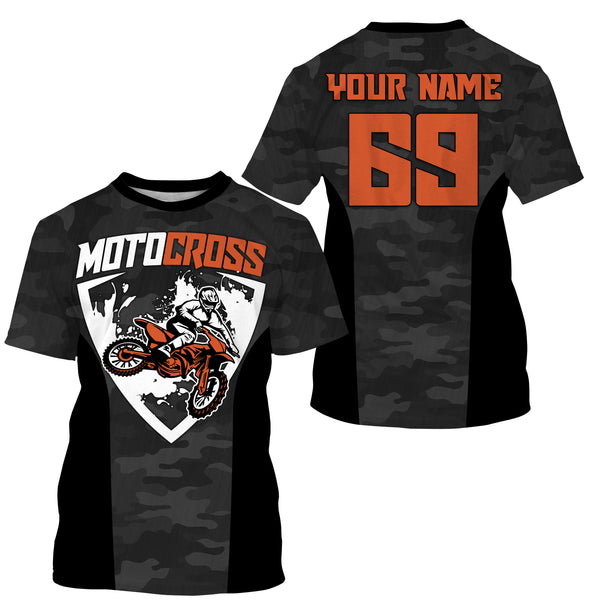 Motocross Personalized Riding Jersey UPF 30+ UV Protect, Dirt Bike Riders Motorcycle Racewear| NMS394
