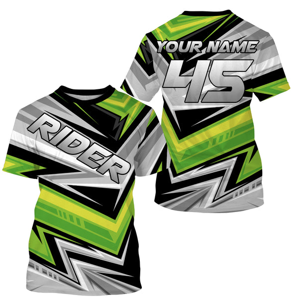 Personalized Riding Jersey UPF30+ UV Protect Long Sleeves, Motocross Dirt Bike Motorcycle Racewear| NMS396