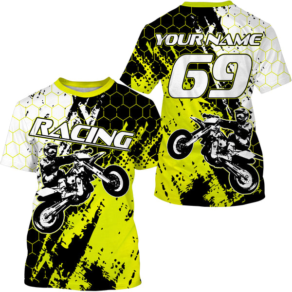 Personalized Racing Jersey UPF30+ UV Protect Dirt Bike Racing Shirt Off-Road Rider Motorcycle Racewear| NMS401