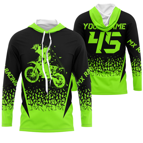 MX Racing Jersey Personalized Motocross UPF30+ Adult&Kid Green Dirt Bike Riders Off-road Motorcycle| NMS676