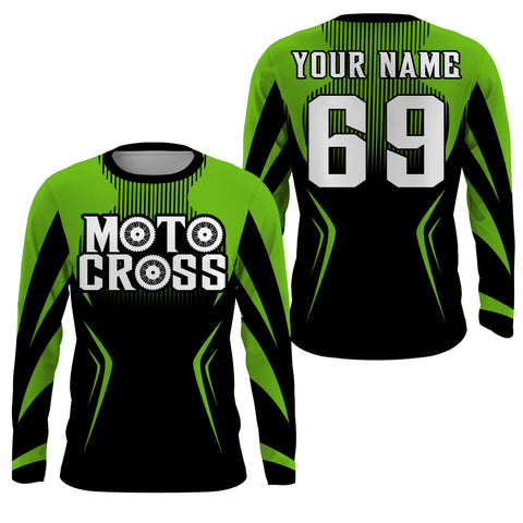 Motocross Jersey Personalized UPF30+, Motorcycle Dirt Bike Racing Shirt Off-Road Riders Racewear| NMS426