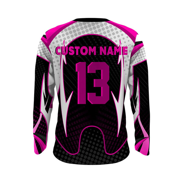 Moto Mom Personalized Jersey UPF30+ Pink Dirt Bike Mom Motocross Racing Shirt Mother's Day Gift NMS1384