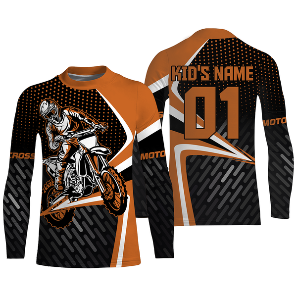 Adult&Kid custom orange Motocross jersey UV protective dirt bike MX racing off-road motorcycle| NMS905