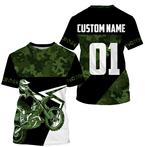 Camo Motocross Personalized Jersey UPF30+ Kid&Adult Dirt Bike Racing Shirt Off-road Motorcycle| NMS613