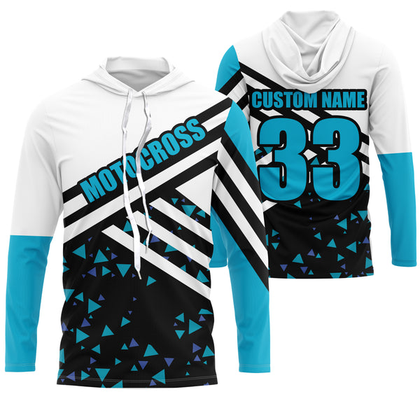 Motocross Jersey Personalized UPF30+ Kid&Adult Riders Blue Dirt Bike Racing Off-road Motorcycle| NMS623