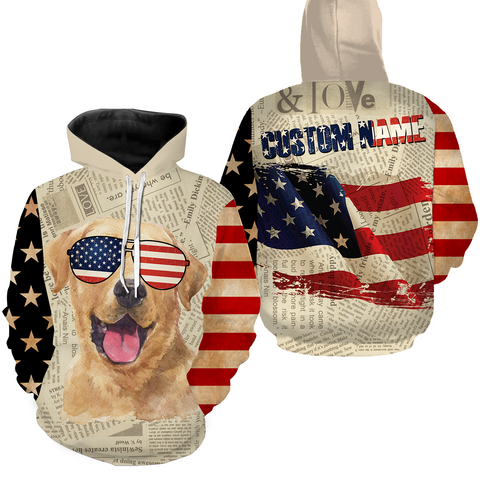 Labrador Retriever American Flag 4th of July Shirt USA Flag Lab Owner Gift Labrador Lover Shirt JTSD345