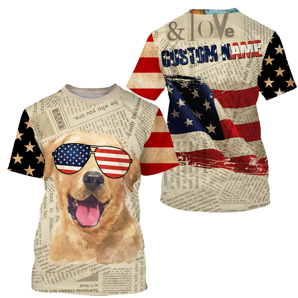 Labrador Retriever American Flag 4th of July Shirt USA Flag Lab Owner Gift Labrador Lover Shirt JTSD345