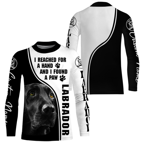 Black Labrador Owner Shirt Hoodie for Kid Adult| I Found A Paw Custom Black Lab Owner Shirt| JTSD362