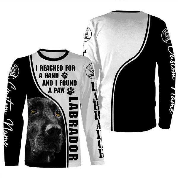 Black Labrador Owner Shirt Hoodie for Kid Adult| I Found A Paw Custom Black Lab Owner Shirt| JTSD362