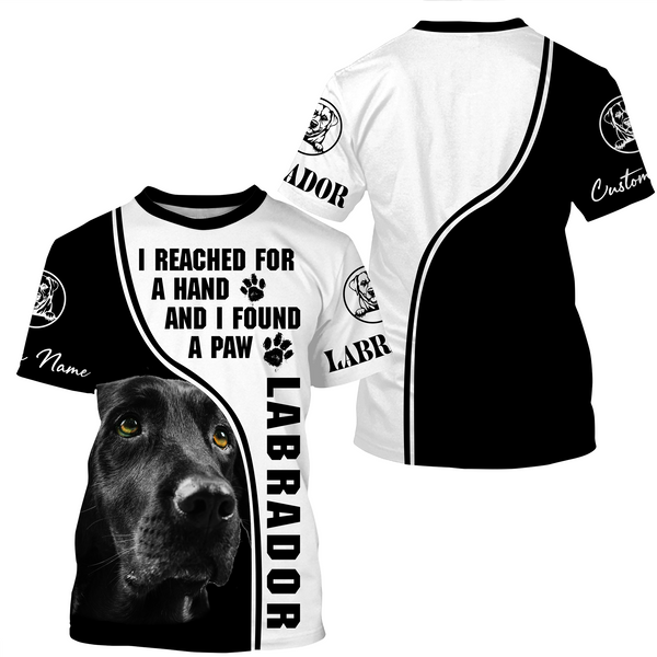 Black Labrador Owner Shirt Hoodie for Kid Adult| I Found A Paw Custom Black Lab Owner Shirt| JTSD362