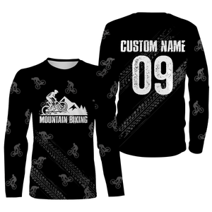 Mountain Biking Jersey Long Sleeve Hoodie - Custom MTB Shirt Cycling Biking Shirt for Cyclist Bike Rider JTS423