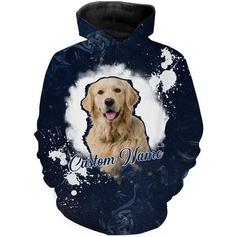 Personalized Pet Face Hoodie Long Sleeve| Watercolor All Over Print Shirt for Dog Owners, Dog Lovers| JTSD308