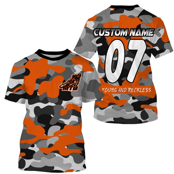 Customize Cycling Jersey, Camouflage Bike Top, Mountain Bike MTB Racing Shirts UV Protection UPF 30+| JTS476