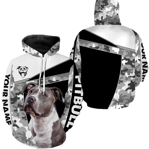 Pitbull 3D T-shirt Long Sleeve Hoodie| Custom Name Pitbull Shirt for Pitbull Lovers Pitbull Owners| JTSD318