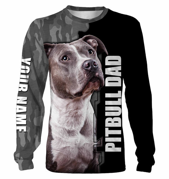 Pitbull Dog 3D All Over Printed T-shirt Long Sleeve Hoodie| Custom Shirt for Pitbull Dad Dog Lover| JTSD220