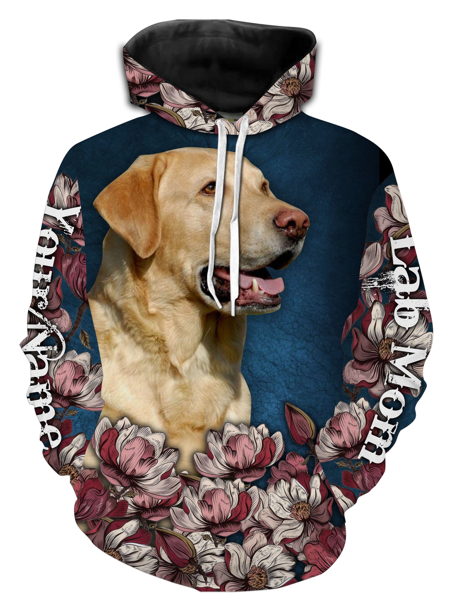 Labrador Retriever Floral Hoodie Long Sleeve| Custom Labrador Retriever Lover Shirt Dog Mom Shirt| JTSD267