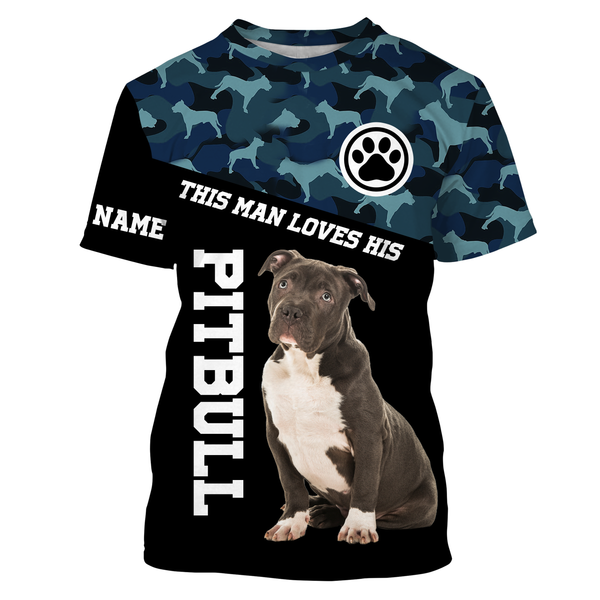 Pitbull Lover All Over Printed T-shirt Long Sleeve Hoodie| This Man Love His Pitbull Custom Shirt| JTSD227