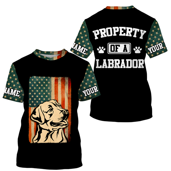 Property Of A Labrador Shirt Hoodie Long Sleeve American Labrador Retriever Owner Shirt Patriotic Gift JTSD340