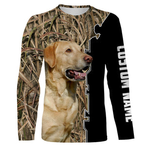 Custom Name on Dog Hunting Long Sleeve| 3D Shirt for Dog Lover Hunter Labrador Retriever Shirt| JLD190 A02M07