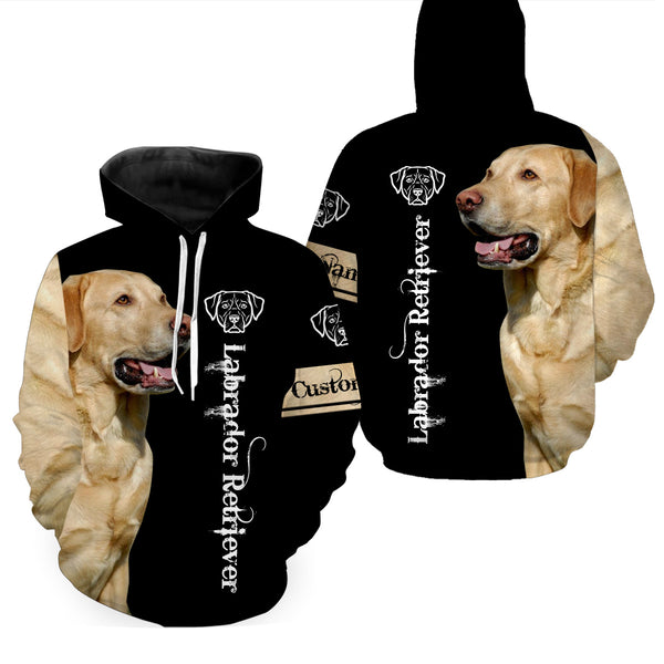 Labrador Retriever Hoodie, Custom Name 3D Dog Shirt for Men Women - JHD196